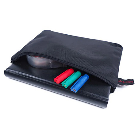 Foldersys Black nylon wallet - 19x25.5cm - zipper closure