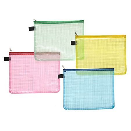 Foldersys Envelope - coloured clear plastic - sliding-zip closure