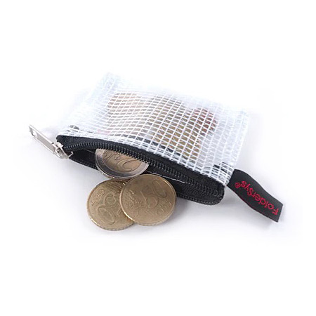 Foldersys Mini pochette en plastique transparent - fermeture éclair - 5.5x8cm