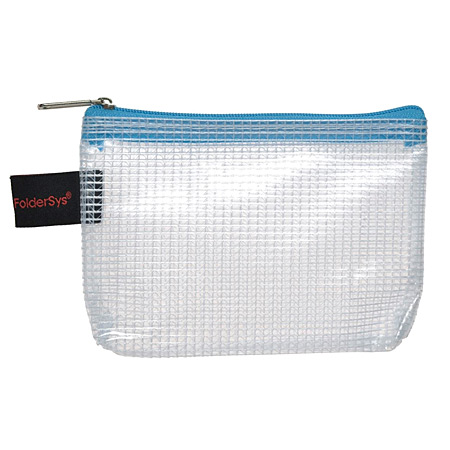 Foldersys Pochette en plastique transparent - fermeture éclair - 9,2x12,8cm (A7)