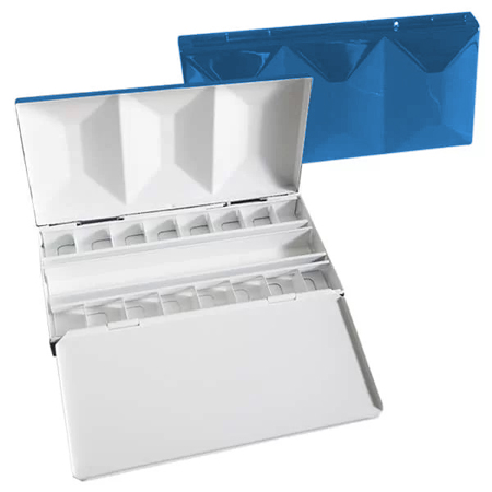 Fome Boîte vide pour aquarelle - métal laqué - 14,3x7x2,5cm - 16 demi godets