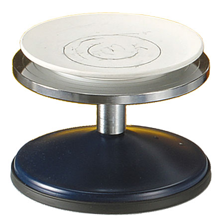 Fome Chromium and varnished steel turntable for pottery decoration