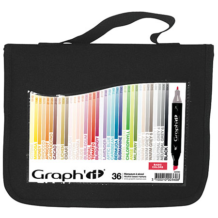 Graph'it Nylon wallet - assorted alcohol-based markers