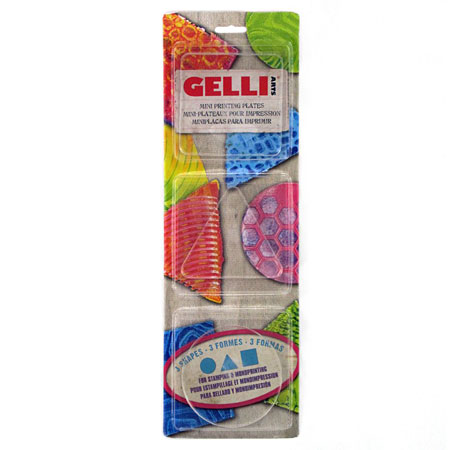 Gelli Arts Mini Printing Plates - 3 assorted gel plates - round/square/triangle
