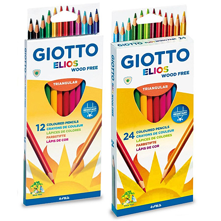 Giotto Elios Wood Free - étui en carton - assortiment de crayons de couleur