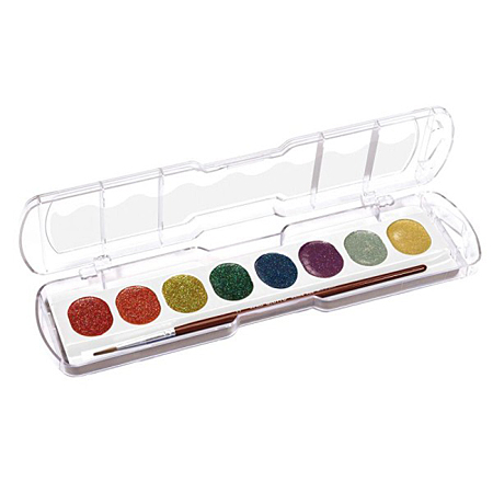 Giotto Glitter - paint - plastic box - 8 pans