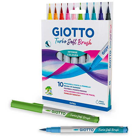 Giotto Turbo Soft brush - cardboard box - 10 assorted brush pens