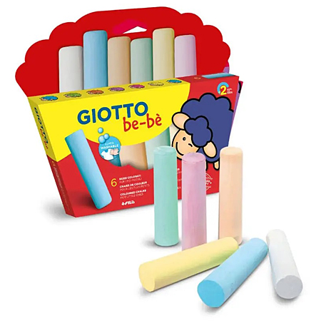 Giotto Be-Bè Super Chalks - cardboard box - 6 assorted chalks