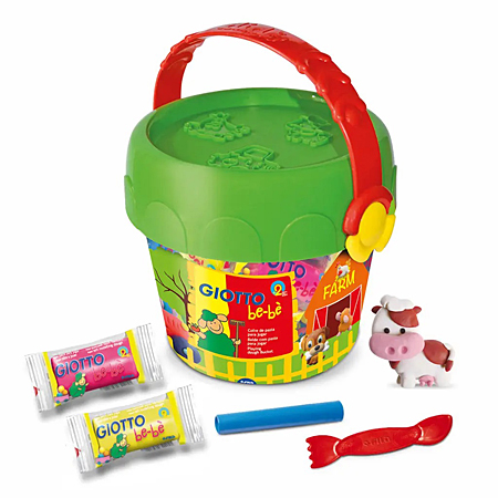 Giotto Be-Bè My Farm Modelling Bucket - 8 packs of modelling dough & accessories