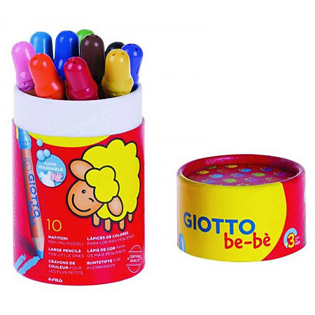 Giotto Be-Bè - pot de 10 crayons maxi assortis