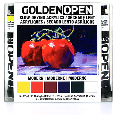 Golden Open Introductory Set - set de 6 tubes 22ml d'acrylique extra-fine - couleurs modernes