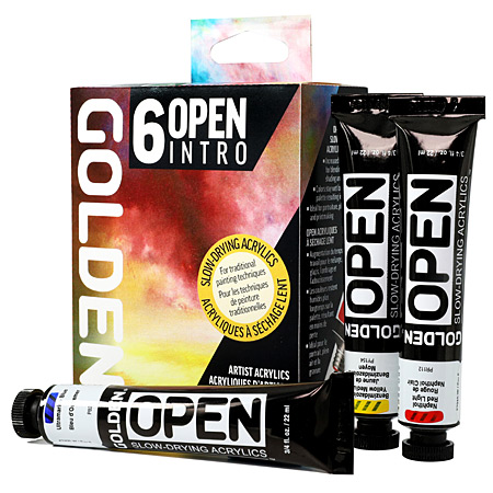 Golden Open Intro Set - 6 assorted 22ml tubes of extra-fine acrylic