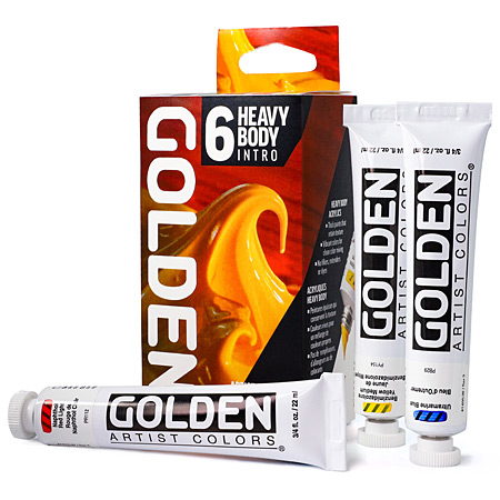 Golden Heavy Body Intro Set - 6 assorted 22ml tubes of extra-fine acrylics