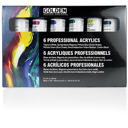 Golden Principal Professional Heavy Body Acrylics - set de 6 tubes 60ml d'acrylique extra-fine