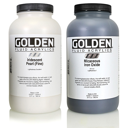 Golden Fluid Iridescent - extra-fijne acrylverf - flacon 946ml