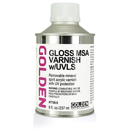 Golden MSA Varnish with UVLS Gloss - vernis à solvant minéral - avec filtre UV - brillant