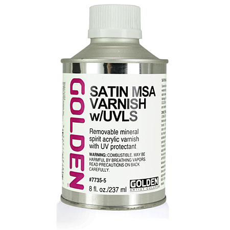 Golden MSA Varnish with UVLS Satin - vernis à solvant minéral - avec filtre UV - satiné