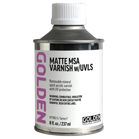 Golden MSA Varnish with UVLS - vernis acrylique à base minéral - avec filtre UV - flacon 236ml