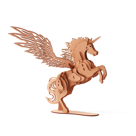 Graine Créative Houten 3D Model - 40x27x27.5cm - gevleugelde eenhoorn