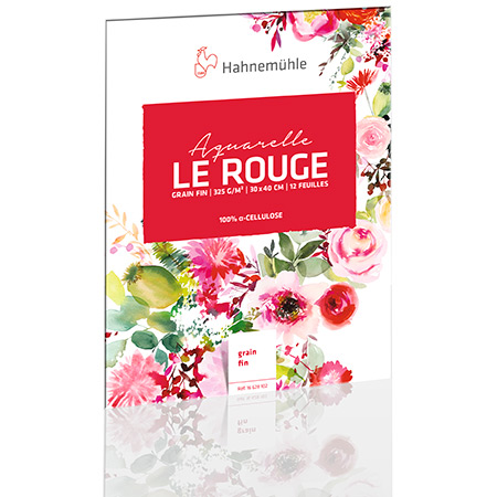 Hahnemuhle Aquarelle Le Rouge - bloc aquarelle - 12 feuilles 325g/m² - 4 côtés collés - grain fin