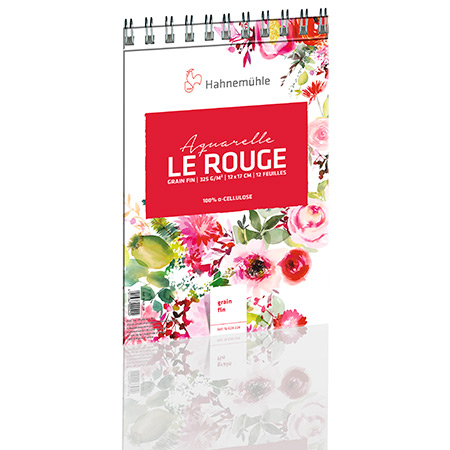 Hahnemuhle Aquarelle Le Rouge - bloc aquarelle spiralé - 12 feuilles 325g/m² - grain fin