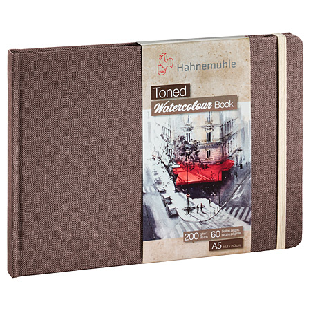 Hahnemuhle Fine Art Toned Watercolour Book - album aquarelle - couverture rigide - 30 feuilles beige - 200g/m² - grain fin