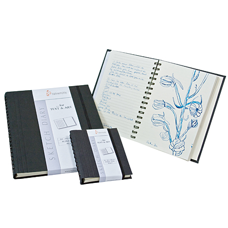 Hahnemuhle Sketch Diary - album de dessin & d'écriture - spiralé - couverture rigide - 60 pages lignées/60 pages unies - 120g/m²
