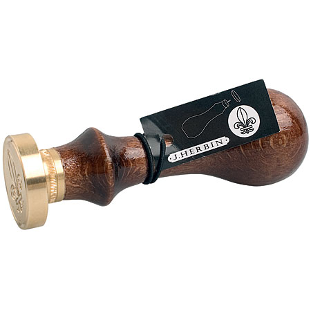 J.Herbin Brass seal/wooden handle - symbols