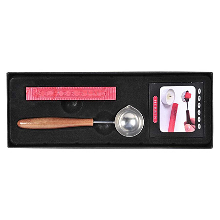 J.Herbin Traditional wax box - 1 wax spoon & 1 red wax stick