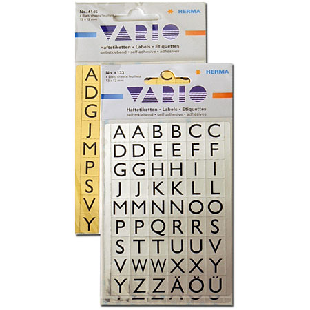 Herma Vario - pack of self-adhesive letters - black characters/coloured foil - 13mm