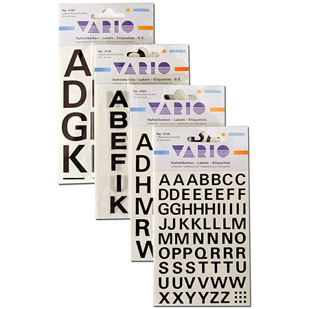 Herma Vario - pack of self-adhesive letters - black characters/transparent foil