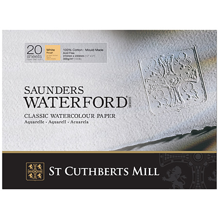 Waterford Aquarelblok - 20 vellen 100% katoen - langs 4 zijden gelijmd - 300g/m²