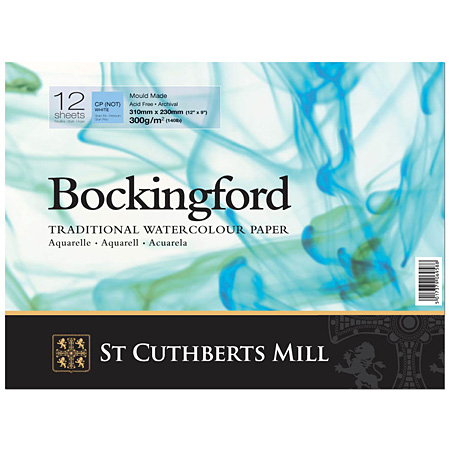 Bockingford Watercolour - watercolour pad - 12 sheets - 300g/m² - glued 1 side
