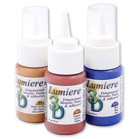 Jacquard Lumiere 3D - dimensional paint for all surfaces - 30ml bottle - metallic/pearlescent colours