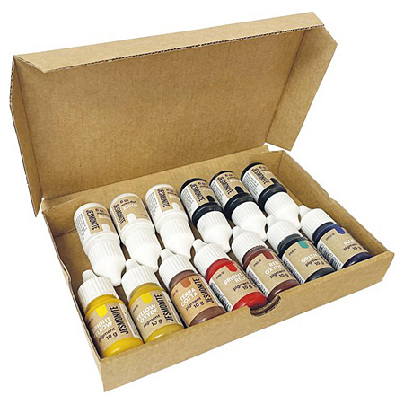 Jesmonite Set de 13 flacons 10ml de pigment liquide (9 couleurs)