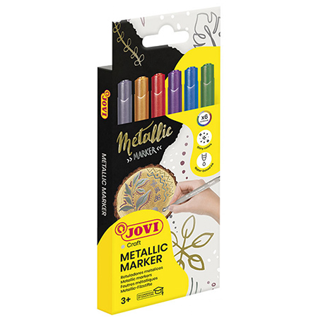 Jovi Decor Textil - cardboard box - 6 assorted metallic felt pens