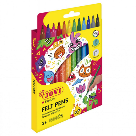 Jovi Etui en carton - assortiment de feutres de coloriage - pointe moyenne