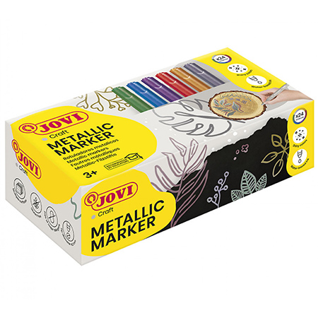 Jovi Metallic Marker - Schoolpack - assortiment de 24 marqueurs (6 couleurs métallisées)