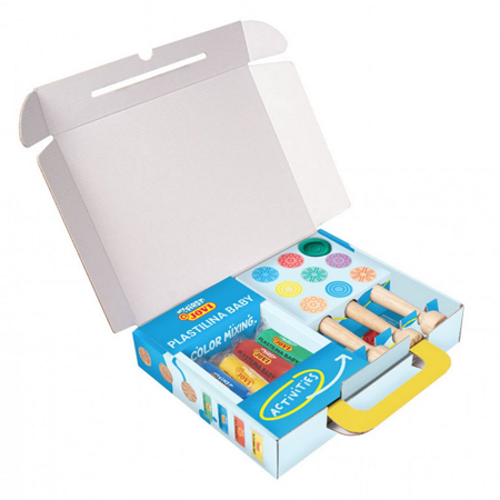Jovi My First Plastilina Baby - boîte en carton - 4 bâtons de pâte à modeler 38g & 3 tampons en bois