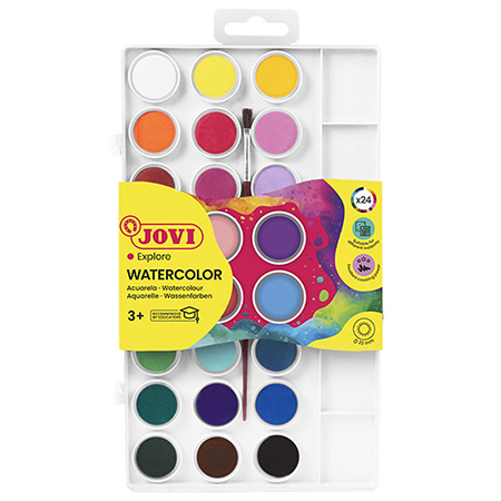 Jovi Watercolours for children - plastic box - 22mm pans