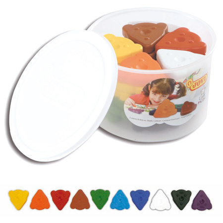 Jovi L Ours Magique Plastic Jar 30 Assorted Wax Crayons Schleiper Complete Online Catalogue