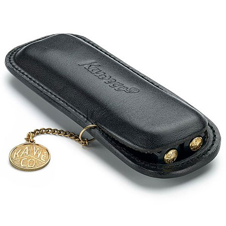 Kaweco Sport - black leather pouch with chain - for 2 pens