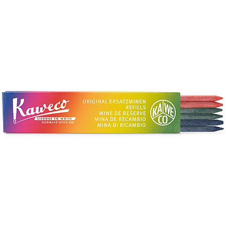 Kaweco Etui van 6 kleurstiften - 3.2mm - assortiment blauw-rood-groen