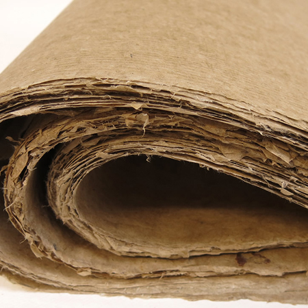 Khadi Papers Bhutanese - Tsasho dark natural - gevergeerd - vel 100g/m² 58x84cm - middelfijn korrel