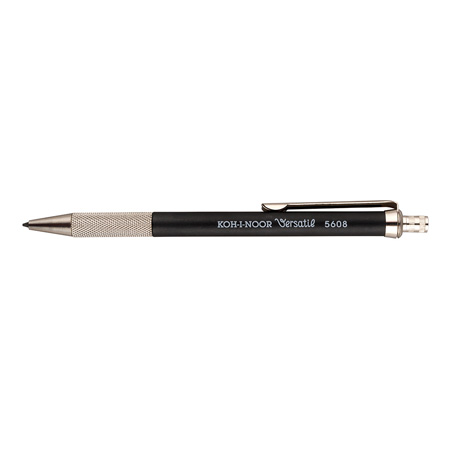 Koh-I-Noor Versatil 5608 - leadholder with sharpener - black plastic & metal - 2mm - with clip