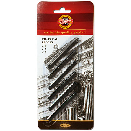 Koh-I-Noor 6 assorted charcoal blocks - 7x7mm