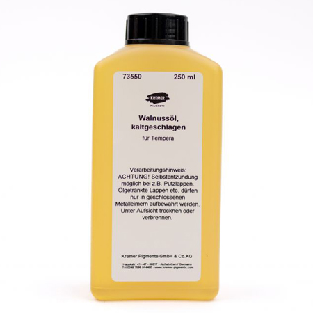 Kremer walnut oil for tempera - cold-pressed - 250ml