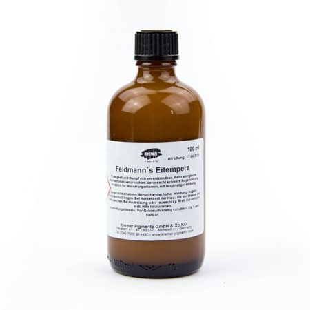 Kremer Liants historiques - Tempera à l'oeuf Feldmann - médium - bouteille en verre de 100ml