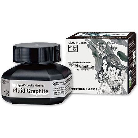Kuretake Fluid Graphite - gepigmenteerde inkt met grafietpoeder - flacon 60g
