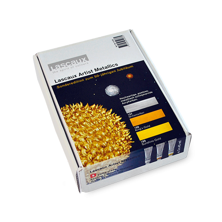 Lascaux Artist Metallics - 3 assorted 45ml tubes of extra-fine acrylic